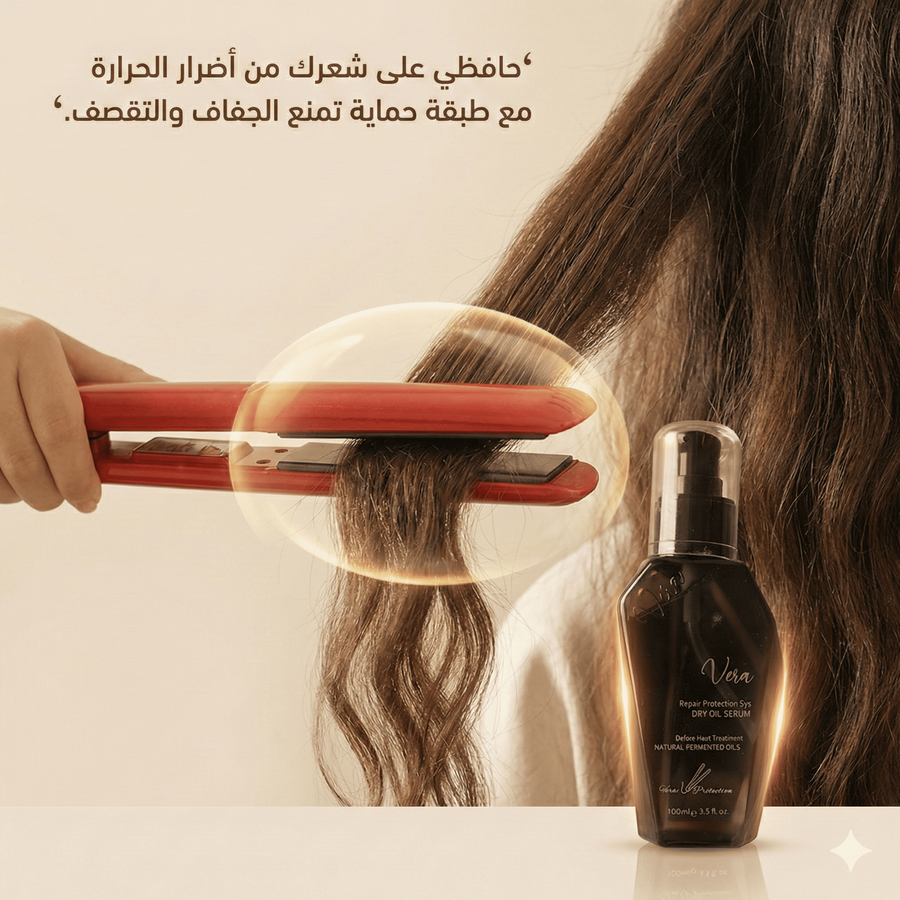 Black heat protection serum